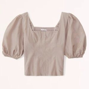 Abercrombie & Fitch Puff Sleeve Squareneck Top Size Small NWT